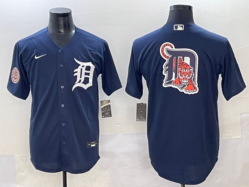 Men 2025 Detroit Tigers Blank Dark Blue Game Nike MLB Jersey style 9->philadelphia phillies->MLB Jersey